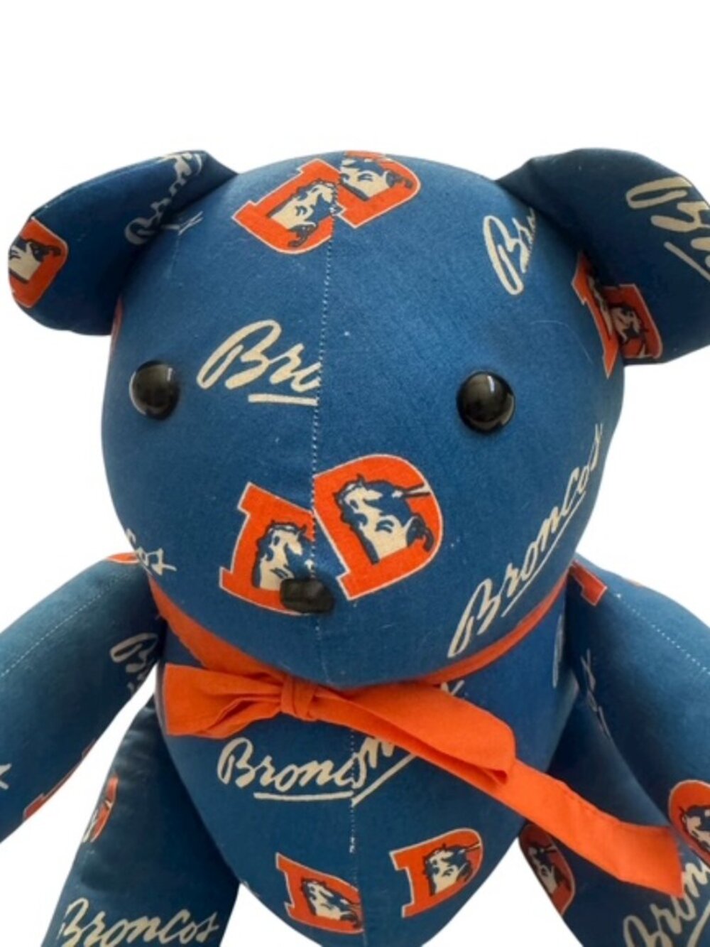 Custom Made DENVER BRONCO 16" Teddy Bear